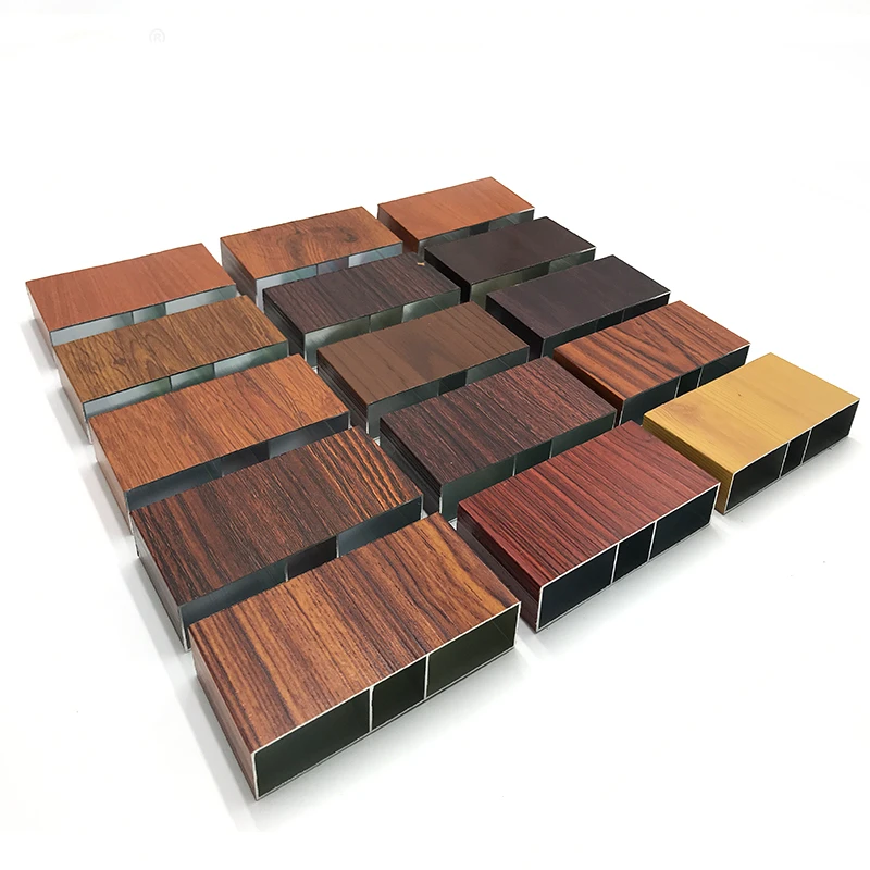 Thailand aluminium 3D wood grain series  square tube profile for furniture decoration Outdoor weather resistance