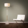 The modern Nordic wooden and iron floor lamp and contemporary long arm the sitting room