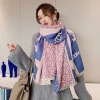 The new Korean version of the cashmere thick warm scarf women winter all-match student color matching shawl