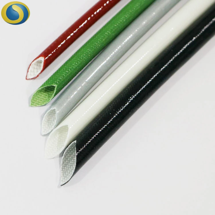 Thermal flame retardant electrical insulated silicone coated fiberglass sleeve