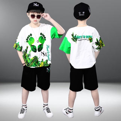 Toddler Kids Baby Boys Summer Casual Clothes Sets Solid Short Sleeve T-shirt Tops&Pants Outfit 2Pcs Set