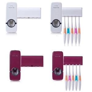 Toothbrush Holder Automatic Toothpaste Dispenser  Holder Wall Mount Rack Bathroom Tools Set