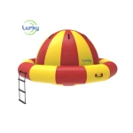 Towable Disco Boat Inflatable Water Park Spinning Rotating Roll 6-8-12 Seats UFO Inflatable Disco Boat For Sale