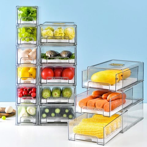 Transparent Plastic refrigerator storage fresh-keeping box,storage containers