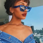 Trendy colorful big square sunglasses women personalized cat eye sunglasses