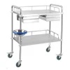 Two layer hospital dressing trolley with one drawer