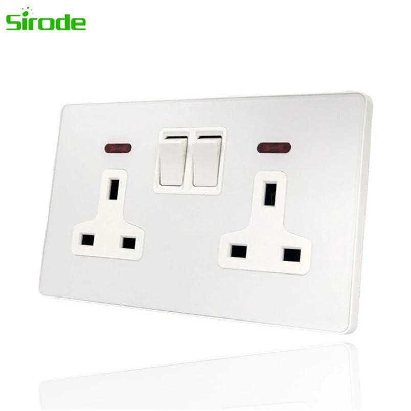 Two Universal Power Port 5 pin Universal Wall Socket Panel with on/off switch electric accessories wall switch socket anchor