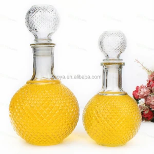 Unique shape glass wine bottles with glass ball lid for wine,tequila,vodka