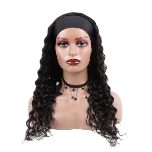 VAST cheap raw virgin remy human hair headband wig vendor wig with headband attached wholesale machine made none lace wigs