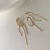 Import Vershal Fashion Korean Rhinestone Tassel 18K Gold Plated Earrings Elegant Long Drop Earrings Jewelry from China
