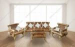 vintage living room sofas set coffee center table 5 seater bamboo log wood rustic furniture restaurant lounge garden sets