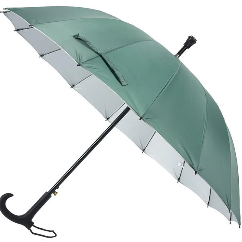 WALKING STICK AUTO OPEN STRAIGHT UMBRELLA  Cane Crutch Umbrella