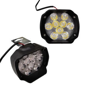 Waterproof motorcycle lighting system modified square frame work light 9 LED bulbs external motorcycle driving front spotlights