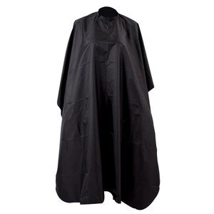 Waterproof PVC adult haircut hair salon equipment black hairdressing cape Barber salon cape with plastic snap button