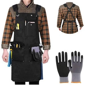 Waterproof Waxed Canvas Tool Apron For Workshop Private Label Design Aprons
