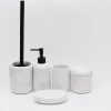 White Ceramic Toilet Brush&amp;Holder with Marble patterns