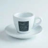 white espresso cup and saucer with custom logo W0539