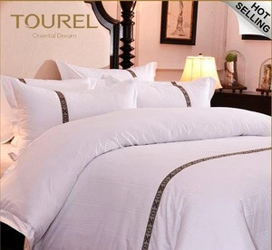 wholesale 100% cotton hotel bed linen 3 pcs bed sheet