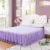Import Wholesale 90 GSM Polyester Microfiber Five Colors Decorative Bed Sheet With Lace Matching Bed Skirt Bedspread On Bed from China