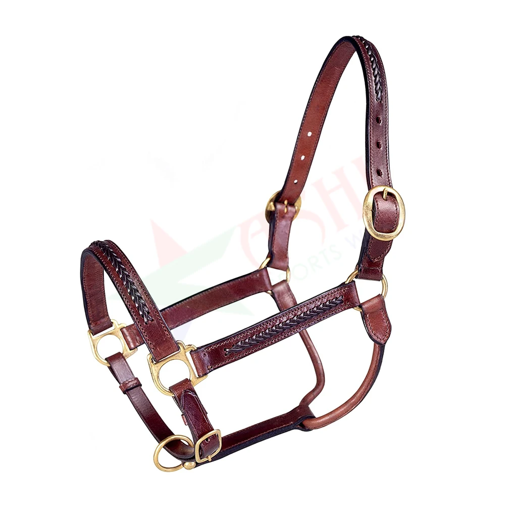 Wholesale Adjustable Leather Horse Halter Padded Leather Horse Halter