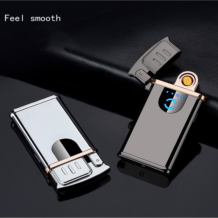 Wholesale china supplier hot selling windproof touch rechargeable smoking accessories custom electronic cigarette usb lighter