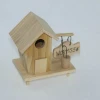 Wholesale Custom Personalised Unfinished  Decor Wooden Birdhouses Protective Handmade Wood Birds House  Cage