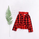 Wholesale Fall Baby Girls Buffalo Plaid Ruffle Coat
