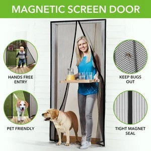 Wholesale Free cut size magnetic screen door curtain lower Mosquito control net for window and doors