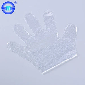 Wholesale gloves transparent plastic glove disposable clear pe medical glove
