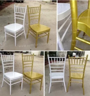 Wholesale Gold Acrylic White and Event Wedding Chiavari Stacking Chair