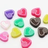 Wholesale Mixed Color Polymer Clay Heart Shape Charm Spacer Beads for earrings making