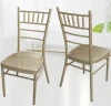 Wholesale Modern Tiffany Hotel Chair White and Gold Chiavari Chair Iron Metal for Banquet Event Restaurant Wedding