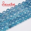 Wholesale Natural Lake Blue Peridot Crystal Quartz Round Beads 4 6 8 10 12 mm