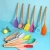 Import Wholesale Non Stick Heat Resistant Colorful 11 pcs Silicone Kitchen Cooking Utensils with Wooden Handle from China