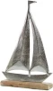 Wholesale Sailing Boat Figurine Metal & Wood Silver  Sailing Ship Wedding Harbour Marriage Gift handmade metal craft
