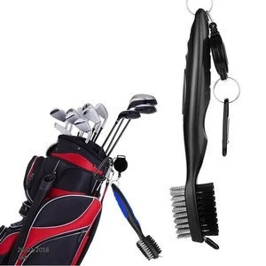 Wholesales 2 Side Golf Club Cleaning Brush With Spike And Clip