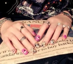 Wholesales 24PCS artificial fingernails High Quality 3d pearl False Nails