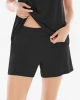 Womens Black Rayon Stretch Jersey Knit Pajama Shorts