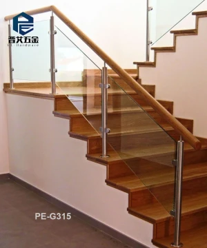 Wooden stair balustrade top rail Design Deck Stainless Steel Round Pipe Glass Railing Post Balcony Hand Rail