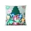 Xmas Hot Sale Digital Printed Linen Pillow Case Square LED Cushion Cover