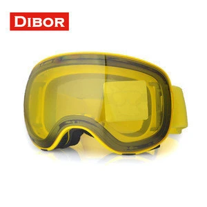 Yellow Double Lens Anti Fog Ski Snowboard Goggles for snow sports UV 400 Cool Skiing Eyewear Over size