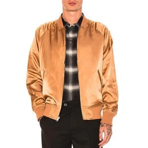 YL OEM 2019 fashion hot selling oversized bomber reversible satin bomber jacket for men