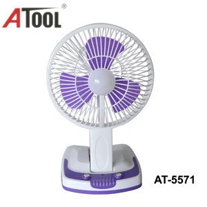 Yuyao plastic rechargeable emergency fan with LED light electric desk fan light