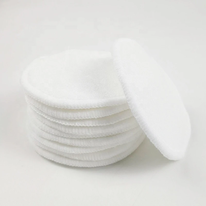 Zero Waste 3.15" Round Eco-friendly Bamboo Terry Makeup Remover Pads All Skin Soft Reusable Cosmetic Wipes