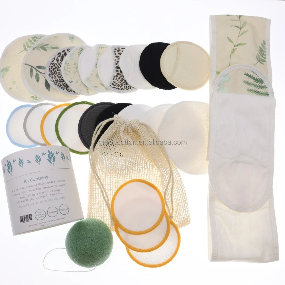Zero Waste Round Custom 2 3 4 Layer Make Up Set Instruction Note 20 Reusable Remover Bamboo Cotton Pads