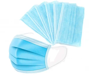 Blue 3 Layer disposable medical earloop face mask surgical mask
