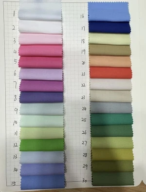 Good Quality CVC 135g Polyester Cotton Yarn Dyed Poplin Fabric and Spandex For Shirt and Dress