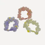 Girls Handmade Dots Bead Organza Scrunchies