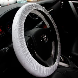 Disposable plastic pe clear or white car steering wheel cover plastic film preventive
