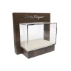 High-end luxury Brown wooden frame clear acrylic optical display for 1 unit
